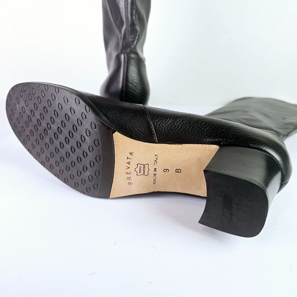 Prevata Tall Brown Nappa Leather Block Heel Pull-on Boot, Italy, $485 MSRP, Sz 9 - Picture 12 of 12